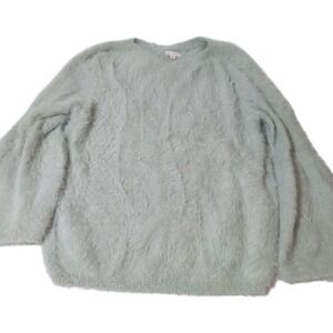 Lauren Conrad Sweater Womens L Oversize Fuzzy eyelash knit shaggy cozy fluffy